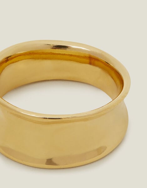 14ct Gold-Plated Chunky Molten Ring, Gold (GOLD), large