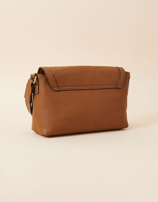 Large Fold Over Cross-Body Bag, Tan (TAN), large
