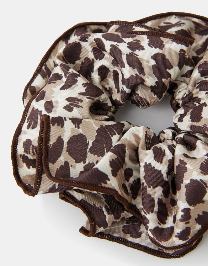 Leopard Print Layered Hair Scrunchie, , large