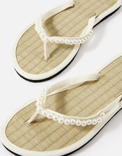 Pearl Seagrass Sandals, Ivory (IVORY), large