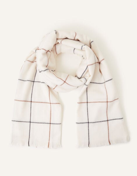 Carter Check Print Scarf, , large