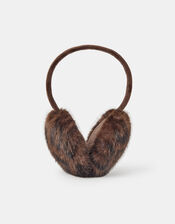 Leopard Print Faux Fur Earmuffs, , large