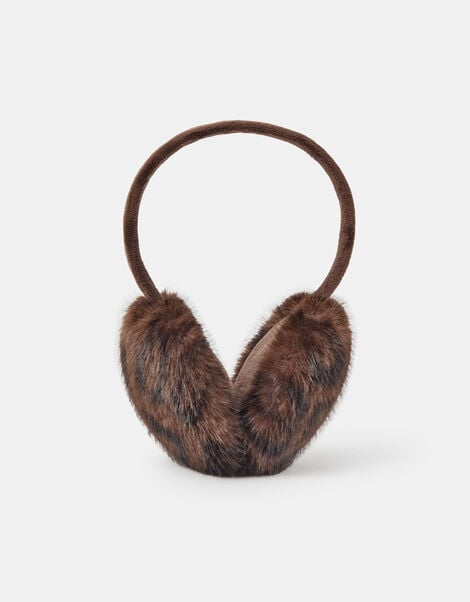 Leopard Print Faux Fur Earmuffs, , large