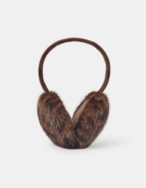 Leopard Print Faux Fur Earmuffs, , large