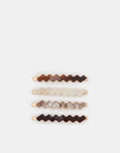 4-Pack Zig Zag Resin Hair Slides, , large