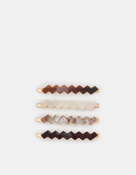 4-Pack Zig Zag Resin Hair Slides, , large