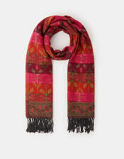 Floral Stripe Blanket Scarf, , large