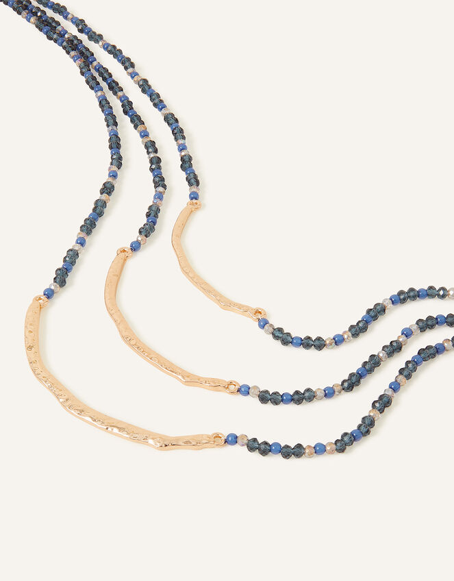 Layered Metal Bar Necklace, , large