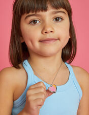Girls Glitter Heart Locket Necklace, , large