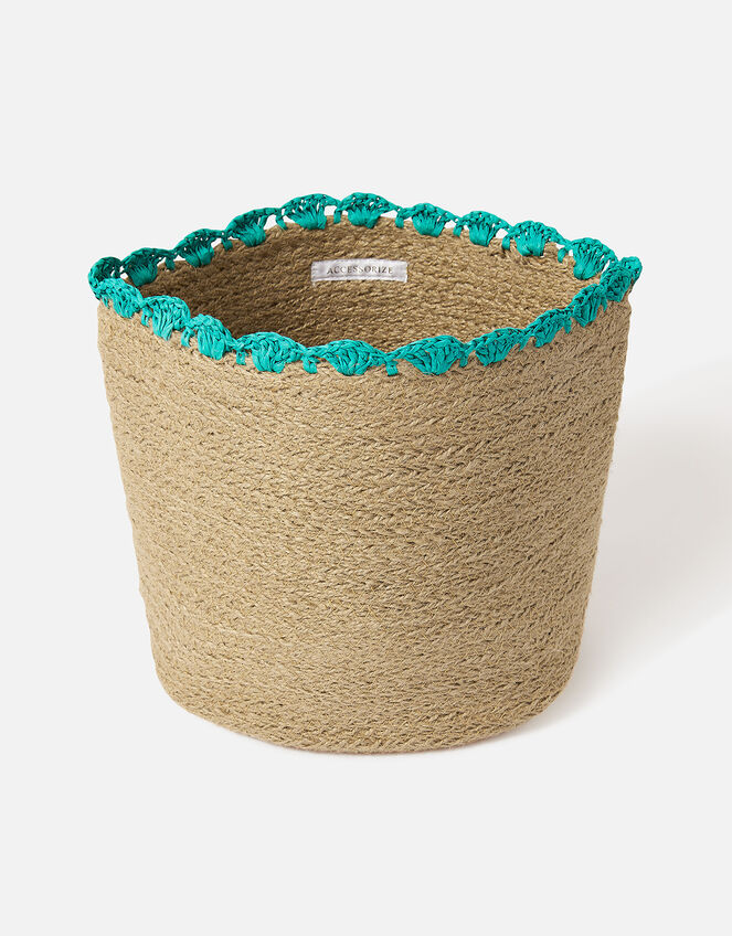 Jute Scallop Medium Basket, , large