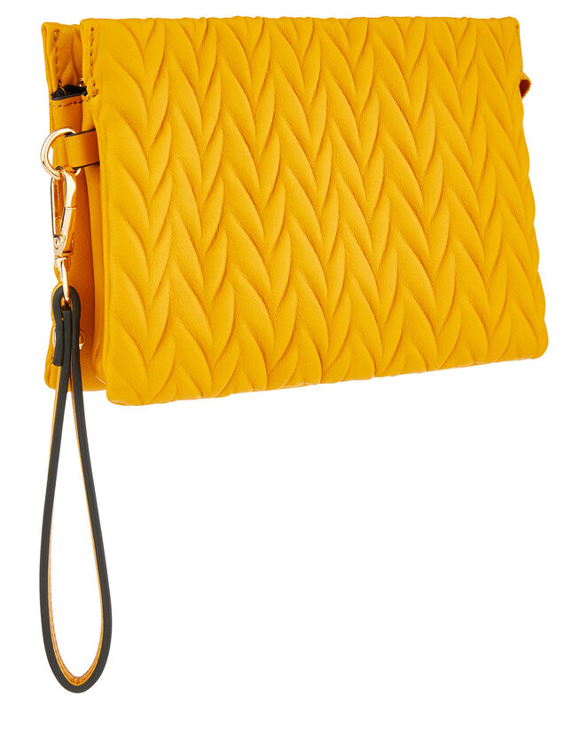 Paige Pleated Cross-Body Bag, Yellow (YELLOW), large
