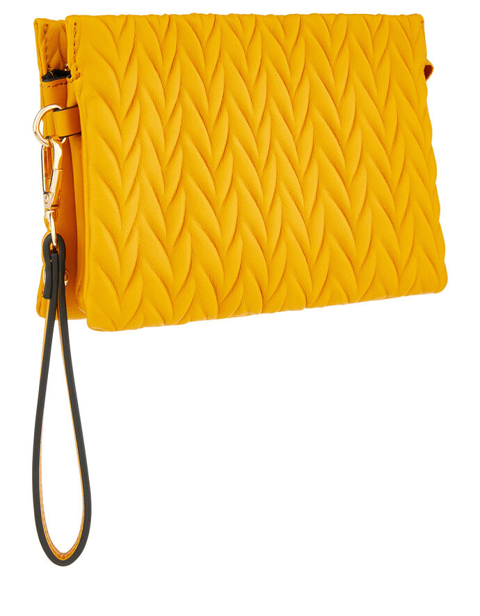 Paige Pleated CrossBody Bag Yellow Crossbody bags Accessorize UK