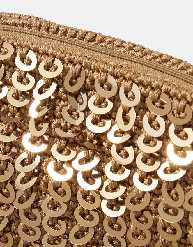 Sequin Woven Clutch Bag, , large