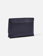 Satin Fold Over Clutch Bag, Blue (NAVY), large