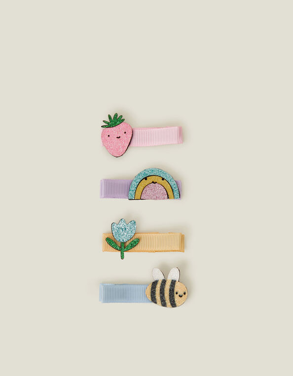 4-Pack Girls Spring Garden Salon Hair Clips, , large