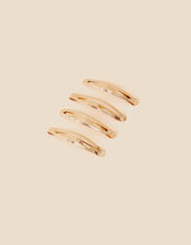 Metal Snap Hair Clips 4 Pack, Gold (GOLD), large