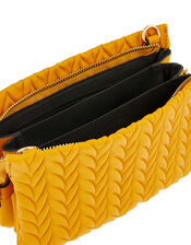 Paige Pleated Cross-Body Bag, Yellow (YELLOW), large