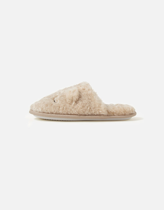 Teddy Bear Fluffy Slippers, Mink (MINK), large