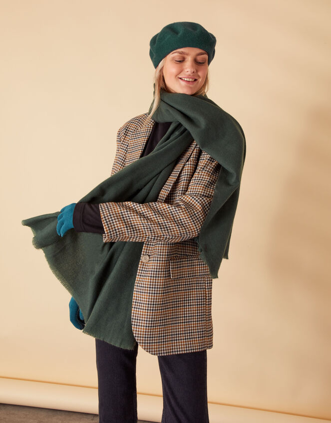 Teal Beret, Gloves and Scarf Set, , large