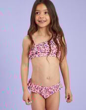 Girls Leopard Print Bikini Set, Multi (BRIGHTS MULTI), large