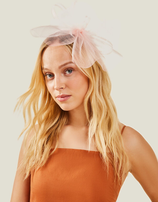 Mia Mini Crin Fascinator, Pink (PALE PINK), large