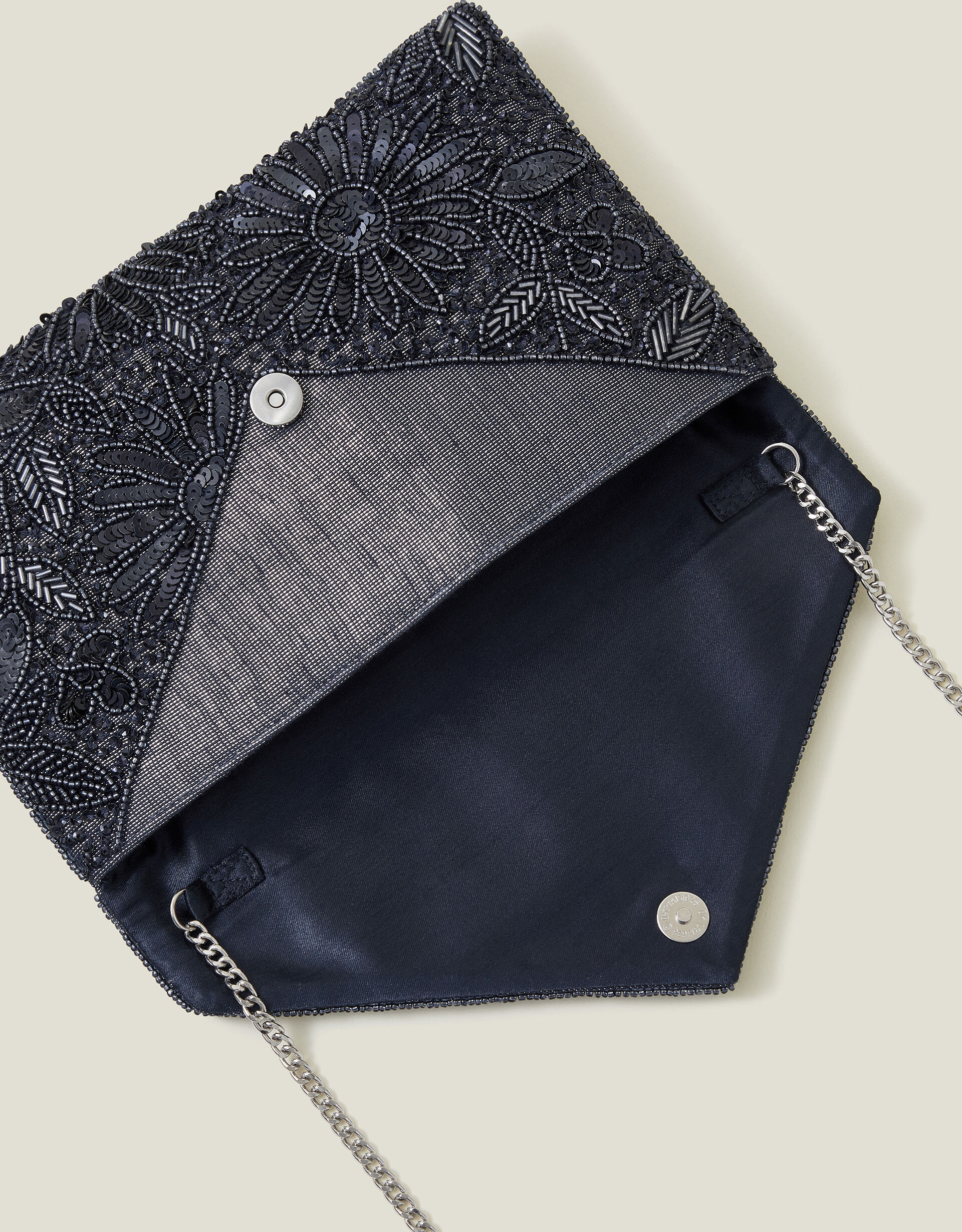 Tara Hand Beaded Clutch Bag Blue