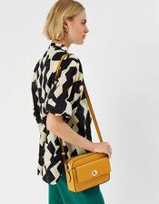 Boxy Twist-Lock Cross-Body Bag, Yellow (OCHRE), large