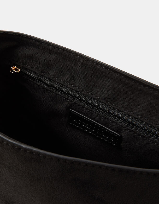 Saddle Buckle Crossbody Bag, Black (BLACK), large