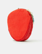 Beaded Strawberry Coin Purse, , large