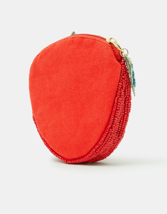 Beaded Strawberry Coin Purse, , large