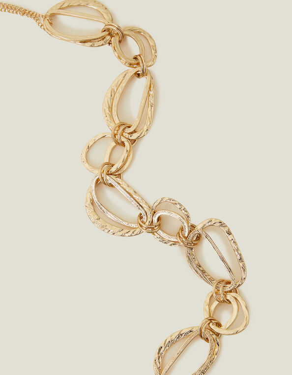 Textured Metal Circle Necklace, , large