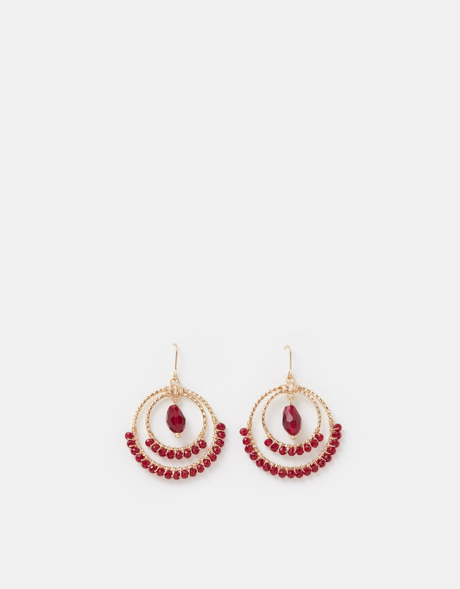 Aashiana Double Hoop Bead Drop Earrings, , large
