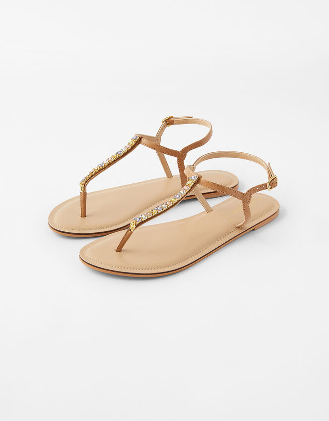Coloured Gem Sandals, Metalic (METALLICS), large
