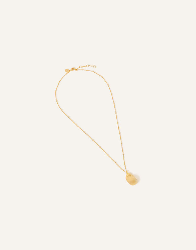 14ct Gold-Plated Irregular Shape Pendant Necklace, , large