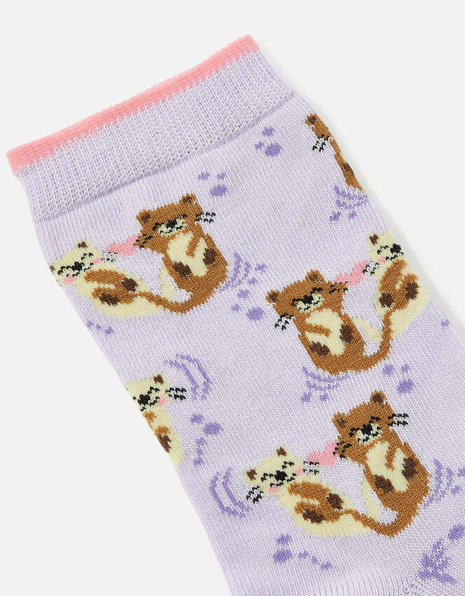 Otterly in Love Socks, Purple (LILAC), large