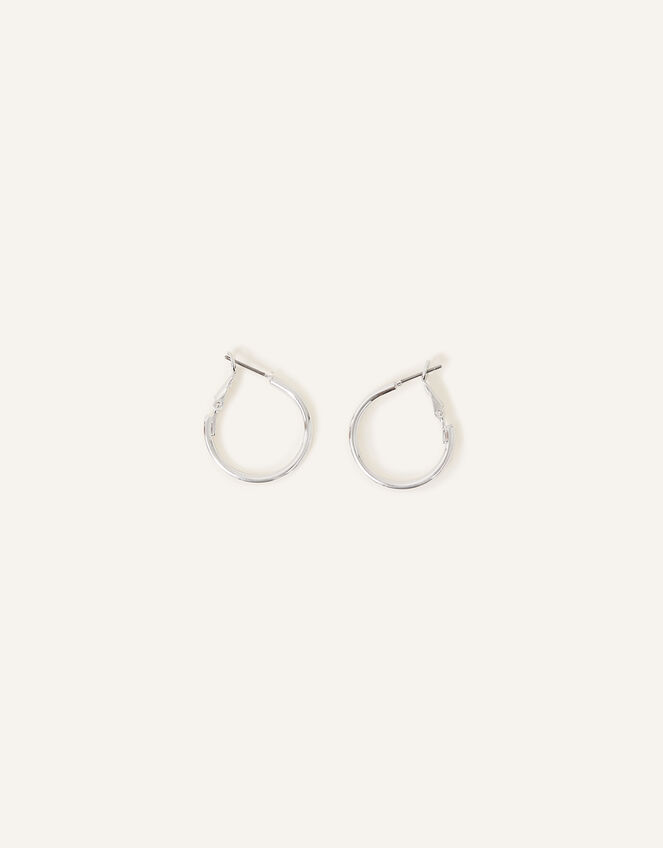 Small Simple Hoops, Silver (SILVER), large
