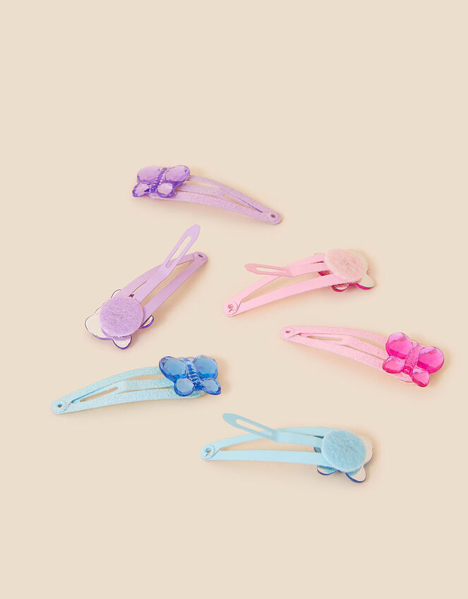 Kids Glitter Butterfly Hair Clips 6 Pack Girls hair clips Accessorize UK