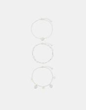 3-Pack Shell Charm Anklets, , large