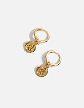 14ct Gold-Plated Molten Coin Huggie Hoops, , large