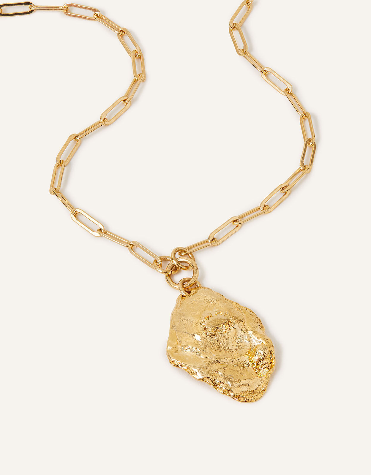 Gold-Plated Molten Spin Coin Necklace 