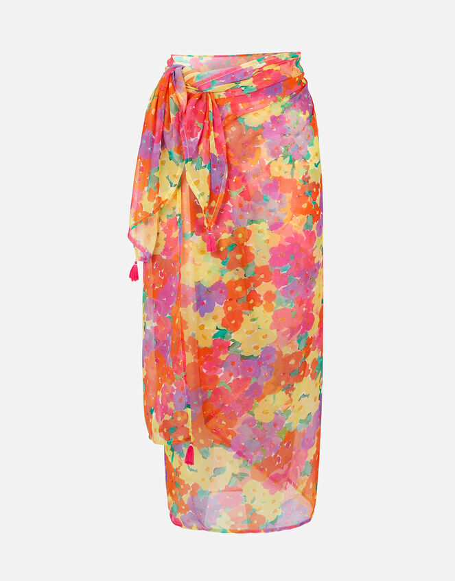 Pop Floral Print Sarong, , large