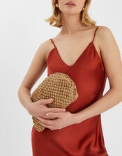 Metallic Woven Clutch Bag, , large