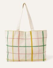Check Stitch Shopper Bag, , large
