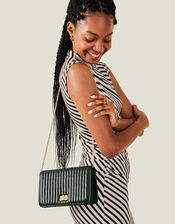 Quilted Chain Shoulder Bag, Black (BLACK), large