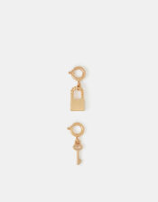 2-Pack Lock & Key Jewellery Charms, Gold (GOLD), large