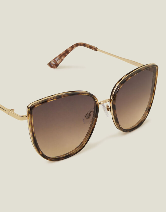 Metal Frame Cateye Sunglasses, , large