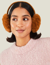 Faux Fur Earmuffs, Brown (BROWN), large