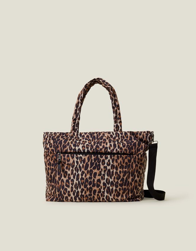 Leopard Print Shopper Tote Bag, , large