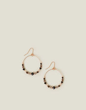 Beaded Drop Hoop Earrings, , large
