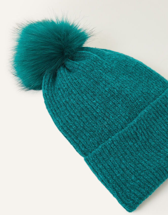 Knit Pom-Pom Beanie , Teal (TEAL), large